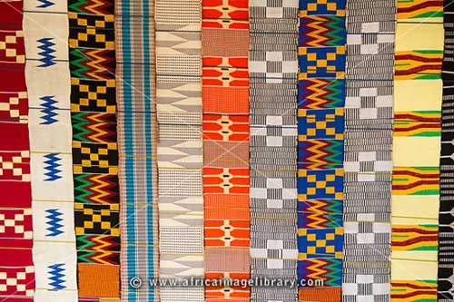 Kente strips on sale in many parts of the world. It is Ghanaian heritage. Image credit - The Africa Image Library