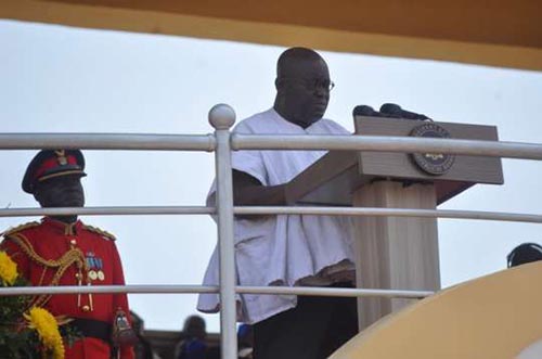 President Akufo-Addo delivering his Independence Day Address. (Photo - GNA)